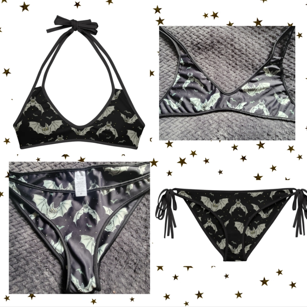 Murder Apparel Size Medium Bats Bikini Set Never Worn With Tags